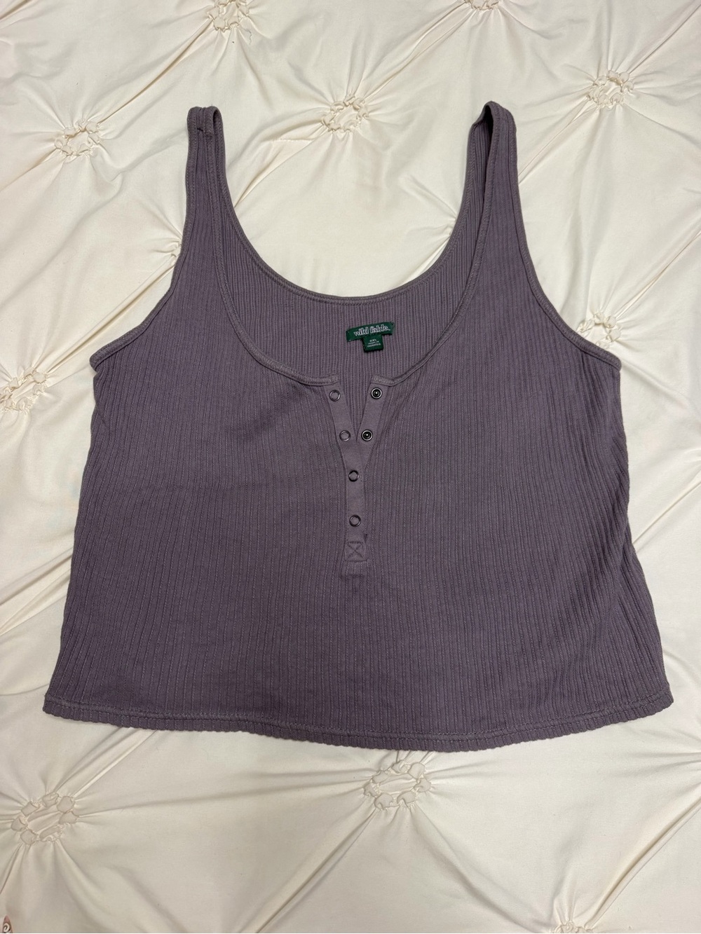 wild fable Purple Ribbed Henley Tank